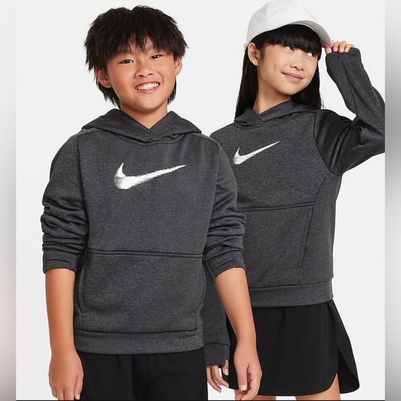 Nike Multi+ Big Kids' Therma-FIT Pullover Hoodie. Black/Anthracite/White. Size S - Picture 1 of 7